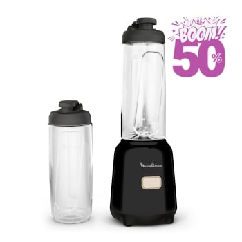 Batidora Vaso Moulinex LM15FNF0, 300 W, 0,79 L, Dune - Negro