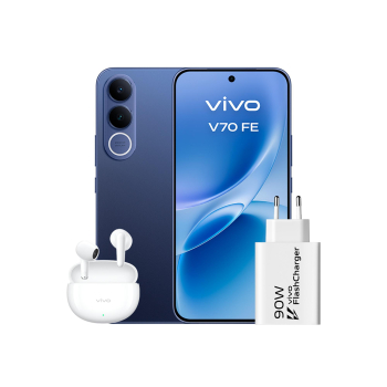 Móvil – vivo Bundle V70 FE, Ocean Blue, 512GB, 8GB RAM, 6.83″ AMOLED, Dimensity 7360-Turbo, 7000 mAh