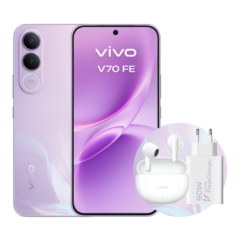 Móvil – vivo Bundle V70 FE, Muse Purple, 512GB, 8GB RAM, 6.83″ AMOLED, Dimensity 7360-Turbo, 7000 mAh