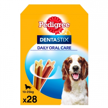 Snacks dental para perros medianos Pedigree Dentastix pack de 28 unidades