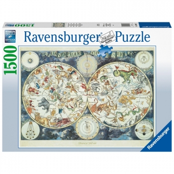 Ravensburguer Puzzles Mapa Mundial de Bestias Fantásticas 1500 Piezas +14 años