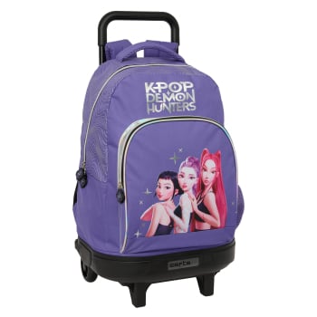 Mochila Escolar Grande con Ruedas Compact Extraible K-Pop Demon Hunters
