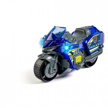 Dickie Moto de Policía con Luz y Sonido 15 cm, Vehículo +3 Años
