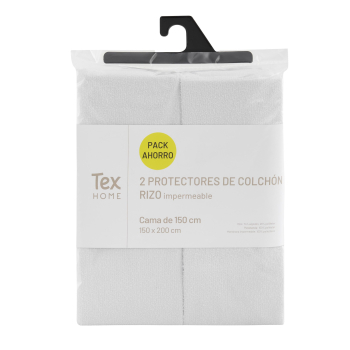 Pack 2 Protectores Impermeables Cama 150 cm TEX BASIC Anape Blanco