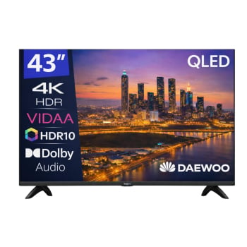 Smart TV QLED 43" (109,22 cm) Daewoo 43VB56QV, 4K UHD, 60Hz, HDR10, Dolby audio