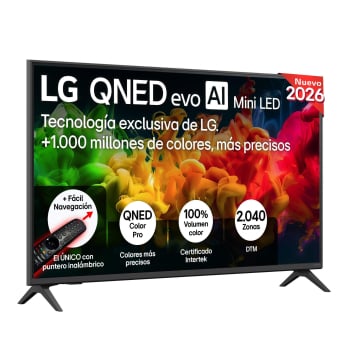 Smart TV QNED evo 43″ (109,22 cm) LG 43QNED8EB3F con IA, 4K MiniLED, 60 Hz, Procesador Inteligente a7 AI Processor 4K Gen9, Dolby Digital Plus, AI Sound Pro