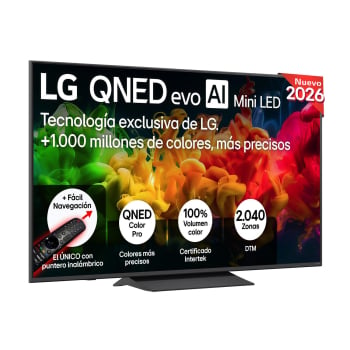 Smart TV MiniLED 65″ (165,1 cm) LG 65QNED8EB3B con IA, 4K UHD, 60 Hz, Procesador Inteligente a7 AI Processor 4K Gen9, Dolby Digital Plus, AI Sound Pro
