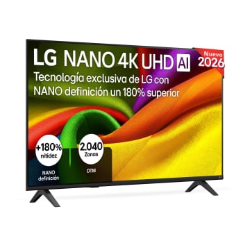 Smart TV NanoCell 43″ (109,22 cm) LG 43NU8E0B3LA con IA, 4K UHD, 60 Hz, Procesador Inteligente a7 AI Processor 4K Gen9, Dolby Digital Plus, AI Sound Pro