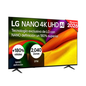 Smart TV NanoCell 75" (190,5 cm) LG 75NU8E0B3LA con IA, 4K UHD, 60 Hz, Procesador Inteligente a7 AI Processor 4K Gen9, Dolby Digital Plus, AI Sound Pro