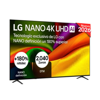 Smart TV NanoCell 85" (215,9 cm) LG 85NU8E0B3LA con IA, 4K UHD, 60 Hz, Procesador Inteligente a7 AI Processor 4K Gen9, Dolby Digital Plus, AI Sound Pro