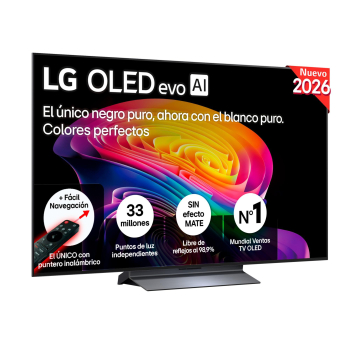 Smart TV OLED evo 55″ (139,7 cm) LG OLED55C64LA con IA, 4K UHD, 165 Hz, Procesador Inteligente a11 AI Processor 4K Gen3, Dolby Atmos, a11 AI Sound Pro