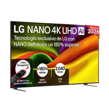 Smart TV LED 98" (248,92 cm) LG 98NU900B6LB con IA, 4K UHD, 120 Hz, Procesador Inteligente a8 AI Processor 4K Gen3, Dolby Digital Plus