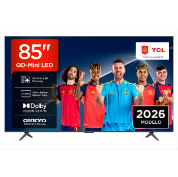TV QD-Mini LED 85″ – TCL 85P8L, UHD 4K, AiPQ Pro Processor, Smart TV, DVB-T2, Negro