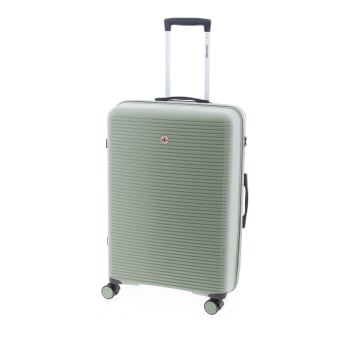 Maleta Mediana Trolley Rigida, 65x45x24 cm, 4 ruedas, Candado TSA, John Travel Chroma, Capacidad 56 L, Verde