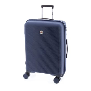 Maleta Grande Trolley Rigida, 76x50x28 cm, 4 ruedas, Candado TSA, John Travel Chroma, Capacidad 85 L, Azul