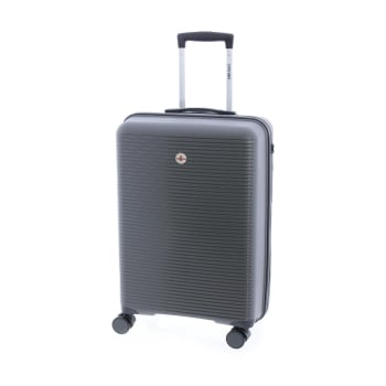 Maleta de Cabina Trolley Rigida, 55x40x20 cm, 4 ruedas, Candado TSA, John Travel Chroma, Capacidad 36 L, Gris