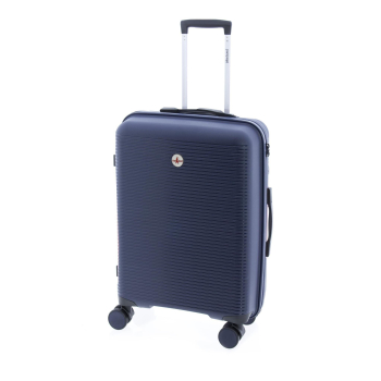 Maleta Mediana Trolley Rigida, 65x45x24 cm, 4 ruedas, Candado TSA, John Travel Chroma, Capacidad 56 L, Azul