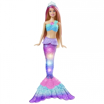 Barbie Dreamtopia Muñeca Malibú Sirena Luces Mágicas +3 Años