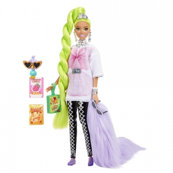 Barbie Muñeca Extra con Pelo Verde Neón +3 Años