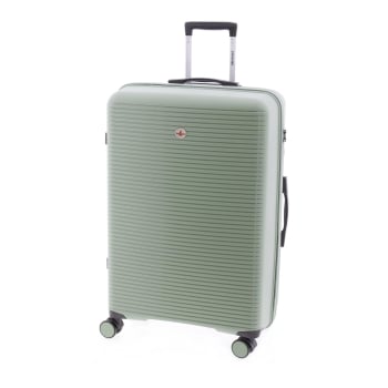 Maleta Grande Trolley Rigida, 76x50x28 cm, 4 ruedas, Candado TSA, John Travel Chroma, Capacidad 85 L, Verde