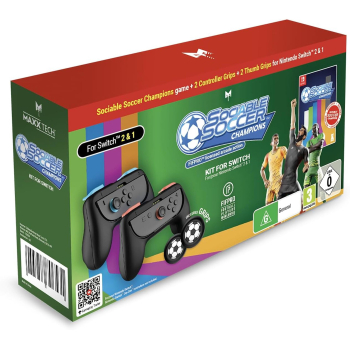 Sociable Soccer Champions, 2 Controller Grips y 2 Thumb Grips para Switch