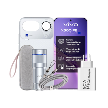 Móvil – vivo Bundle X300 FE, Mist Purple, 512 GB, 12 GB RAM, 6.31″ AMOLED, Snapdragon® 8 Gen 5 Mobile, 6500 mAh
