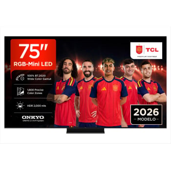 Smart TV RGB 75" (190,5 cm) TCL 75RM7L con IA, 4K MiniLED, 144 Hz, HDR10+, HLG, HDR, Dolby Vision IQ, IMAX, Dolby Atmos, DTS:X, DTS VIRTUAL:X