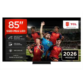TV MINILED 85» (215,9 cm) TCL 85C7L con IA, 4K UHD, 144 Hz, HDR10+, HLG, HDR, Dolby Vision IQ, IMAX, B&O, Dolby Atmos, DTS:X.