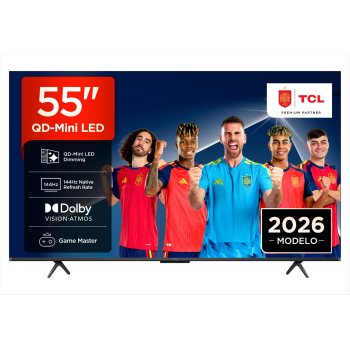 TV QD-Mini LED 55″ – TCL 55P8L, UHD 4K, AiPQ Pro Processor, Smart TV, DVB-T2, Negro