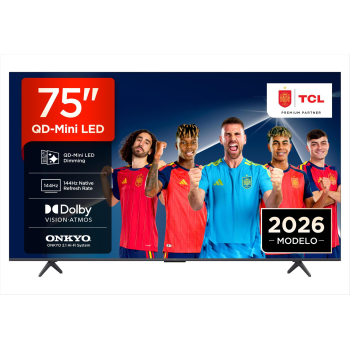 TV QD-Mini LED 75″ – TCL 75P8L, UHD 4K, AiPQ Pro Processor, Smart TV, DVB-T2, Negro