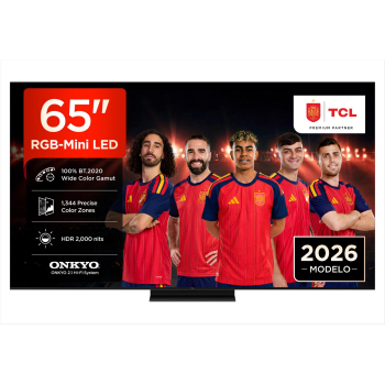 TV RGB Mini LED 65″ – TCL 65RM7L, 4K, TSR AiPQ, Smart TV,HDR de hasta 2000 nits, Dolby Vision y Atmos, Panel HVA Pro, Negro