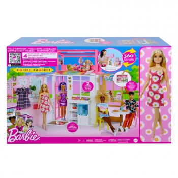 Barbie - Barbie y Su Casa de 2 Pisos Amueblada +3 años