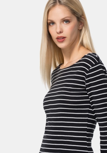Camiseta a rayas cuello redondo sostenible de Mujer TEX