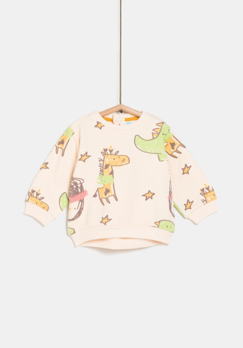 Sudadera Para Niños DeFacto B7772A8 - Color Amarillo | 63% Algodón, 37% Poliéster | Manga Larga Y Cuello Redondo | Lavable A Máquina