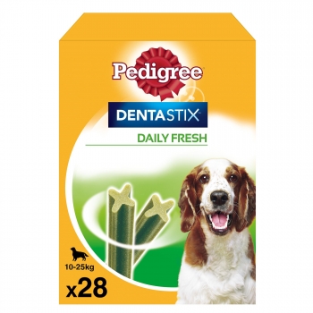 Snacks dental para perros medianos Pedigree Dentastix Fresh pack de 28 unidades