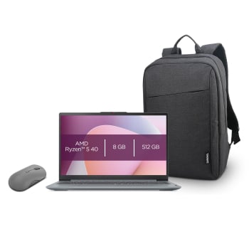 Portátil Lenovo 82XQ01QUSPBU AMD Ryzen™ 5 40, AMD Ryzen™ 5, 8GB RAM, 512 GB, SSD, FHD, 39,62 cm – 15,6», Windows 11 Home, Incluye Mochila y Ratón