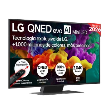 Smart Tv QNED EVO Miniled 50» (127 cm) LG 50QNED87B6A con IA integrada,  4k UHD, 144 hz, Procesador Inteligente a8 AI Processor 4K Gen3, HDR, Dolby Digital Plus; a8 AI Sound Pro