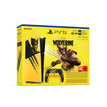Consola – Sony PS5 Slim Digital Edition: Edición Limitada Battle Yellow de Marvel’s Wolverine, 825 GB SSD, 4K, 1 mando, Amarillo