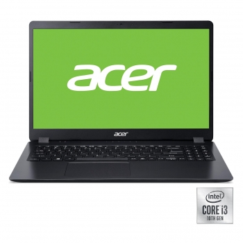 Portátil Acer A315-56-35X1, Intel Core i3 1005G1 con 8GB, 256GB SSD, FHD 15,6"-39,62 cm, Windows 11 Home - Negro