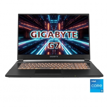 Portátil Gigabyte G7 GD-51ES123SD, Intel Core i5 11400H con 16GB, 512GB SSD, Full HD 17,3"-43,94cm, Nvidia GeForce RTX 3050 4GB, Sin Sistema Operativo - Negro