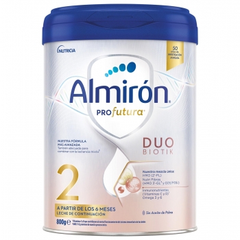Leche infantil de continuación desde 6 meses Almirón Profutura 2 Duobiotik sin aceite de palma 800 g.