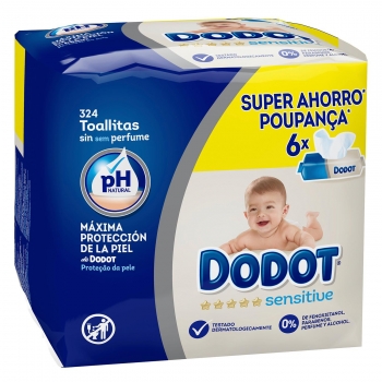 Toallitas de Bebé Dodot Sensitive Recambio 6x54 uds