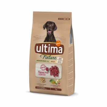 Pienso de cordero, cereales, verduras y frutas para perro adulto medium maxi Ultima 7 Kg.
