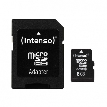 Tarjeta de Memoria Micro SD Intenso Clase 10 8 GB con Adaptador