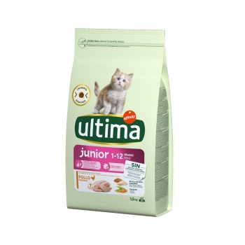 Pienso sabor pollo para gato junior Ultima Cat 1.5 kg