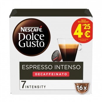 Café espresso intenso descafeinado en cápsulas Nescafé Dolce Gusto 16 ud.