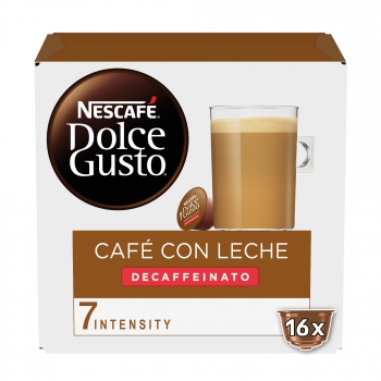 Café con leche descafeinado en cápsulas Nescafé Dolce Gusto 16 ud.
