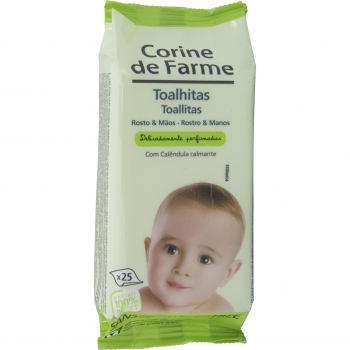 Toallitas rostro y manos pieles sensibles Corine de Farme 25 ud.