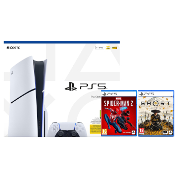 Consola PlayStation 5 Estándar 1TB E + Marvel's Spider Man 2 + Ghost Of Yotei