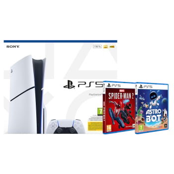 Consola PlayStation 5 Estándar 1TB E + Marvel's Spider Man 2 + Astro Bot